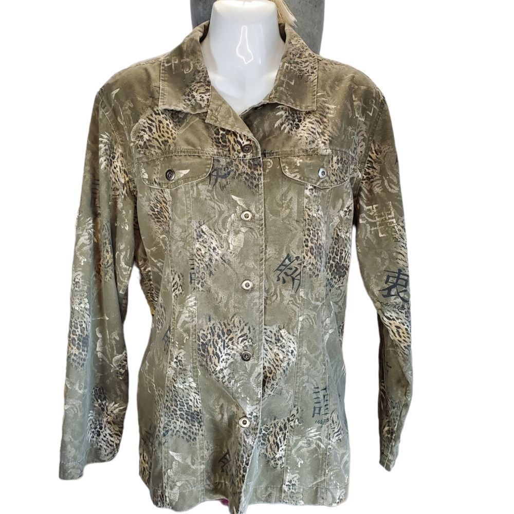 CHICO'S button down shacket L